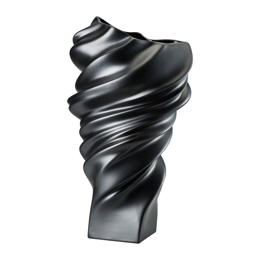 Rosenthal Squall Nero Matt - Vaso in Porcellana 32 cm | Design Cédric Ragot