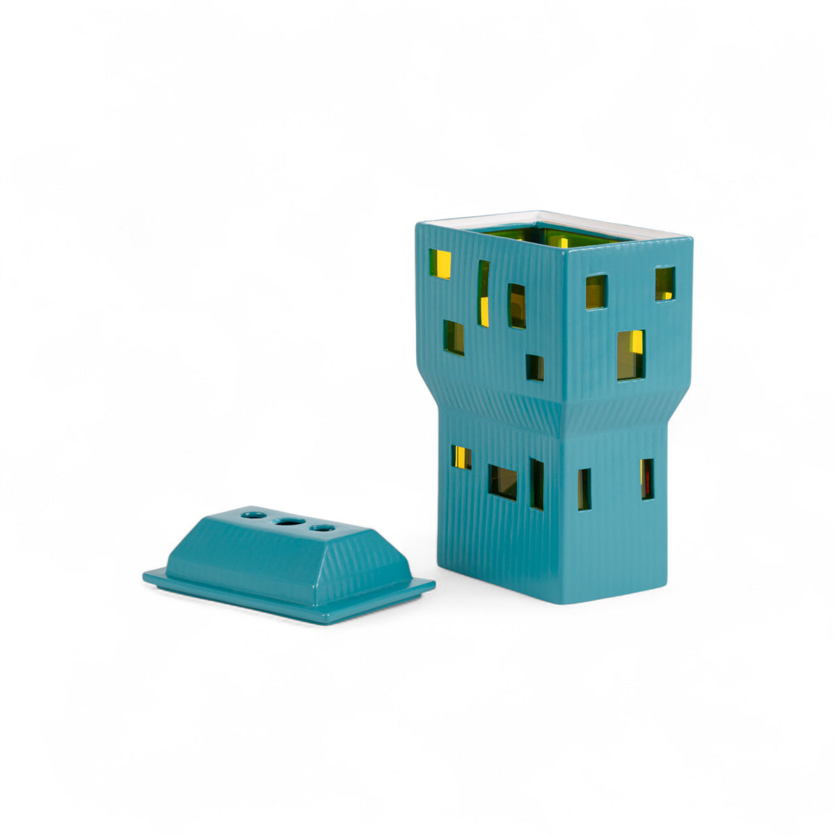 Velaschino – Vaso in porcellana turchese H 32,5 cm