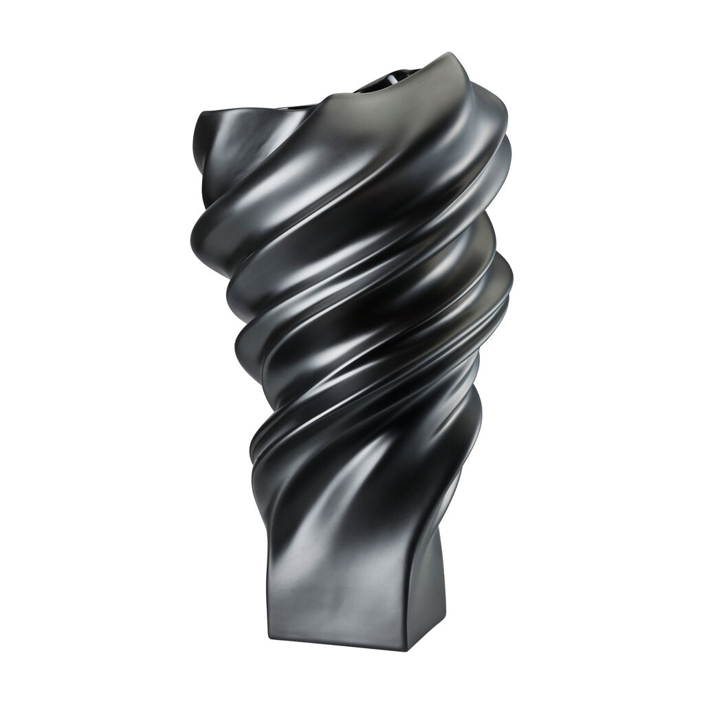 Rosenthal Squall Nero Matt - Vaso in Porcellana 32 cm | Design Cédric Ragot