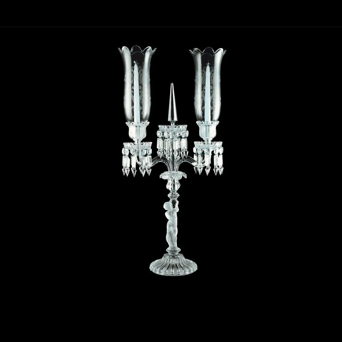 Baccarat Enfant - Candelabro a 2 Bracci in Cristallo con Verrine