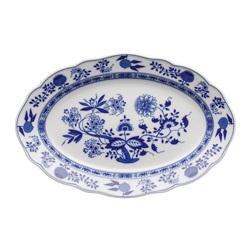 HUTSCHENREUTHER - Blau Zwiebelmuster Piatto Ovale 35 cm - Porcellana Blu