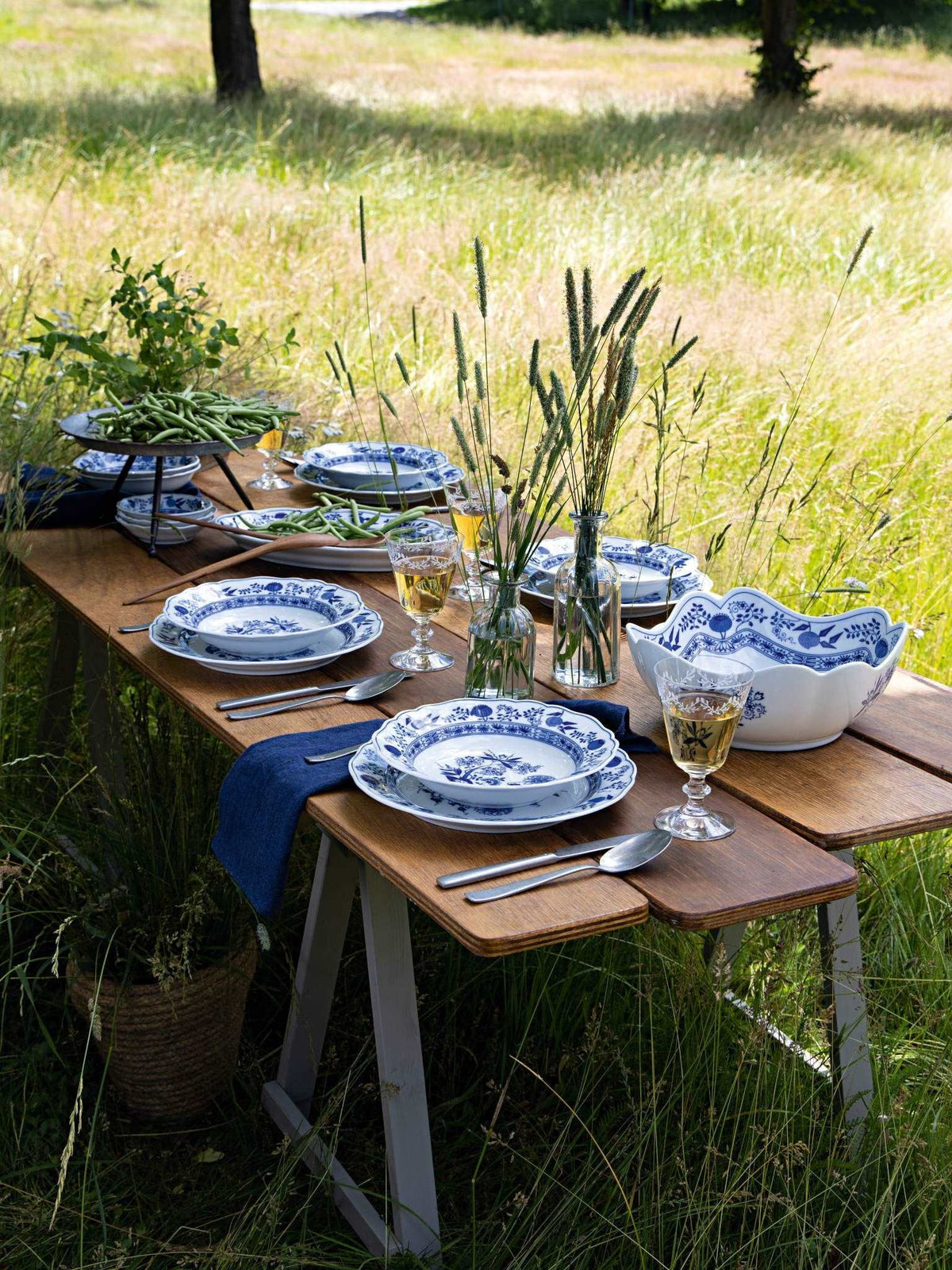 HUTSCHENREUTHER - Blau Zwiebelmuster Zuppiera - Ovale - Ø 37,0 cm - h 25,6 cm - 3,500 l, Porcellana Blu