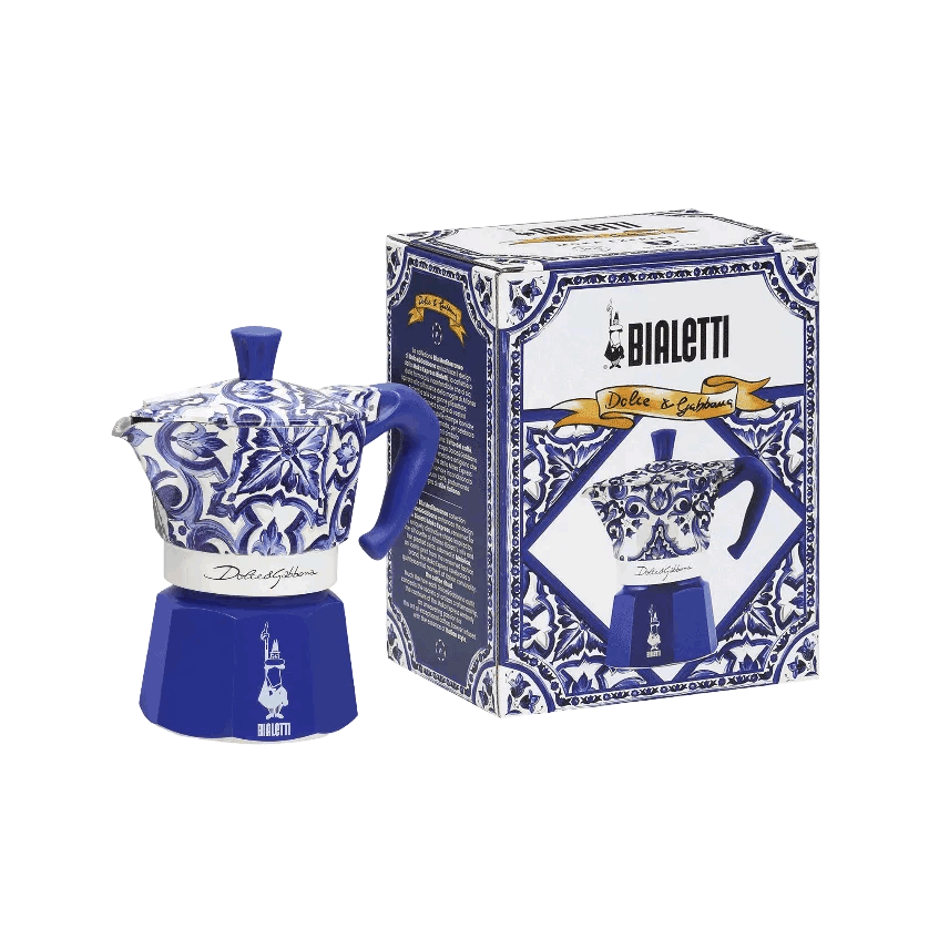 Bialetti - Moka Express 3 Tazze Blu Mediterraneo