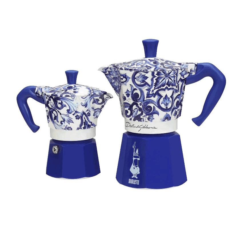 Bialetti - Moka Express 3 Tazze Blu Mediterraneo