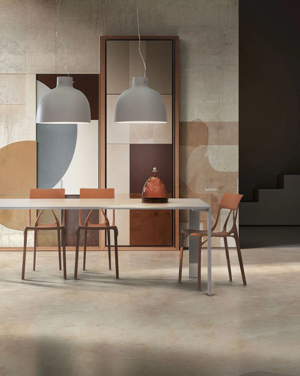 Kartell La Coupole Centrotavola Bianco-Trasparente | Design Fabio Novembre