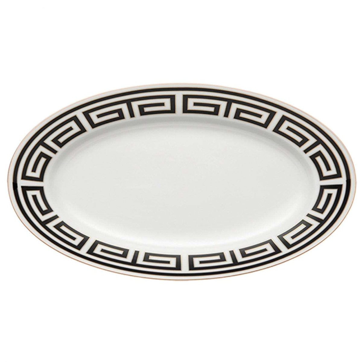 GINORI 1735 - LABIRINTO NERO E PLATINO Raviera cm 23,5 forma Impero