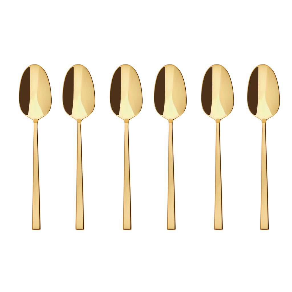 Sambonet - Rock - Set 6 cucchiaini caffè espresso PVD Gold