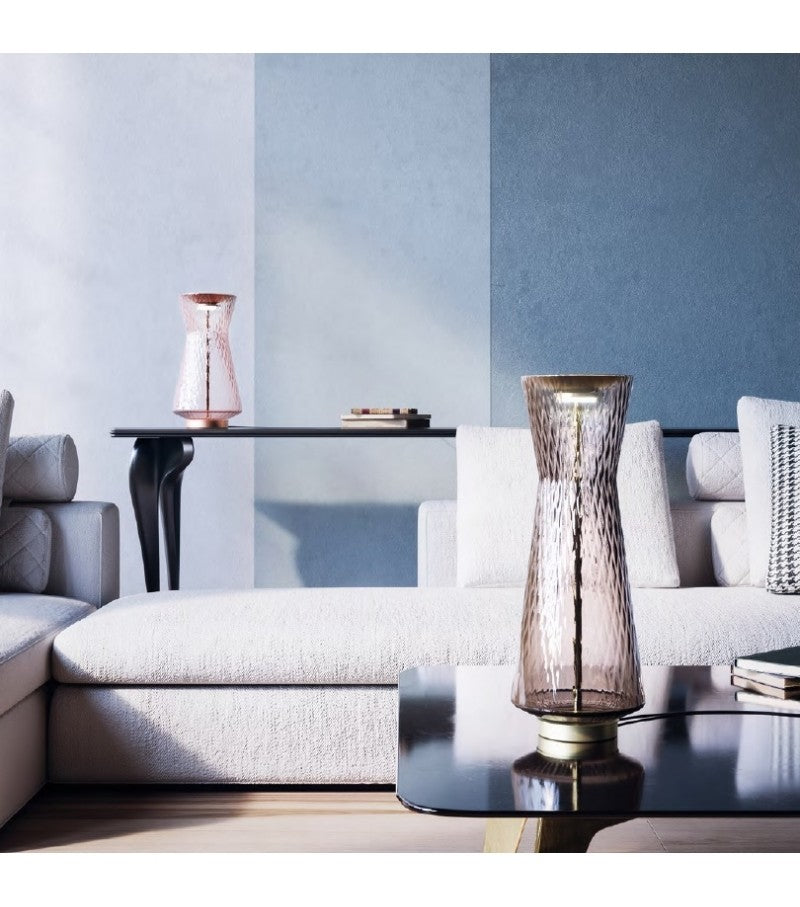 VENINI - Tiara Luce - Lampada H48 col. Uva - Blu fumè