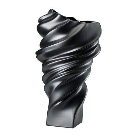 Rosenthal Squall Nero Matt - Vaso in Porcellana 32 cm | Design Cédric Ragot