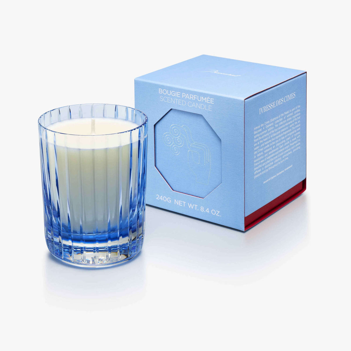 Baccarat - Candela profumata 4 Elements Ivresse Des Cimes  - Cristallo Blu chiaro