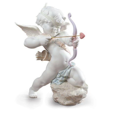 Lladró - Splendida scultura "Dritto al cuore " Angelo, Cupido