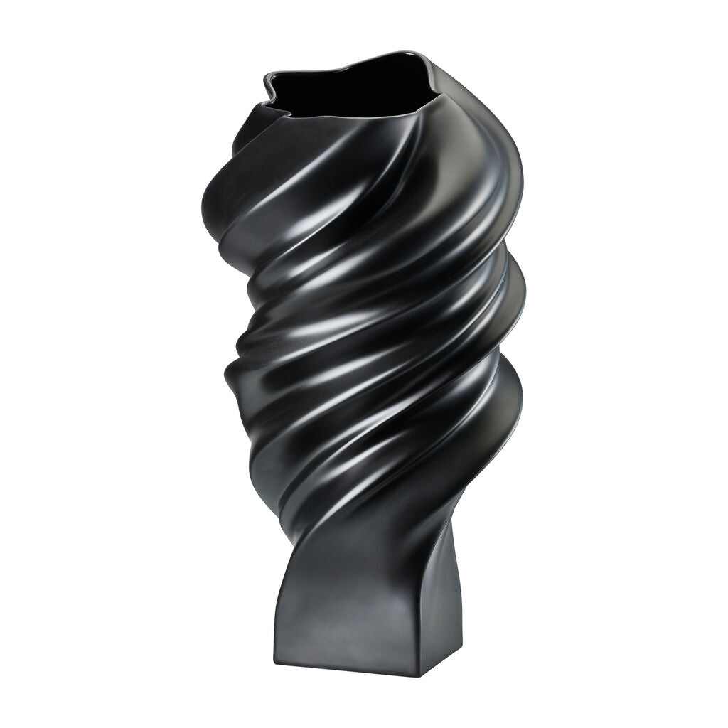 Rosenthal Squall Nero Matt - Vaso in Porcellana 32 cm | Design Cédric Ragot