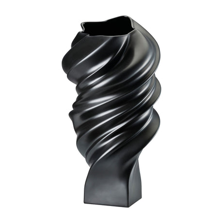 Rosenthal Squall Nero Matt - Vaso in Porcellana 32 cm | Design Cédric Ragot