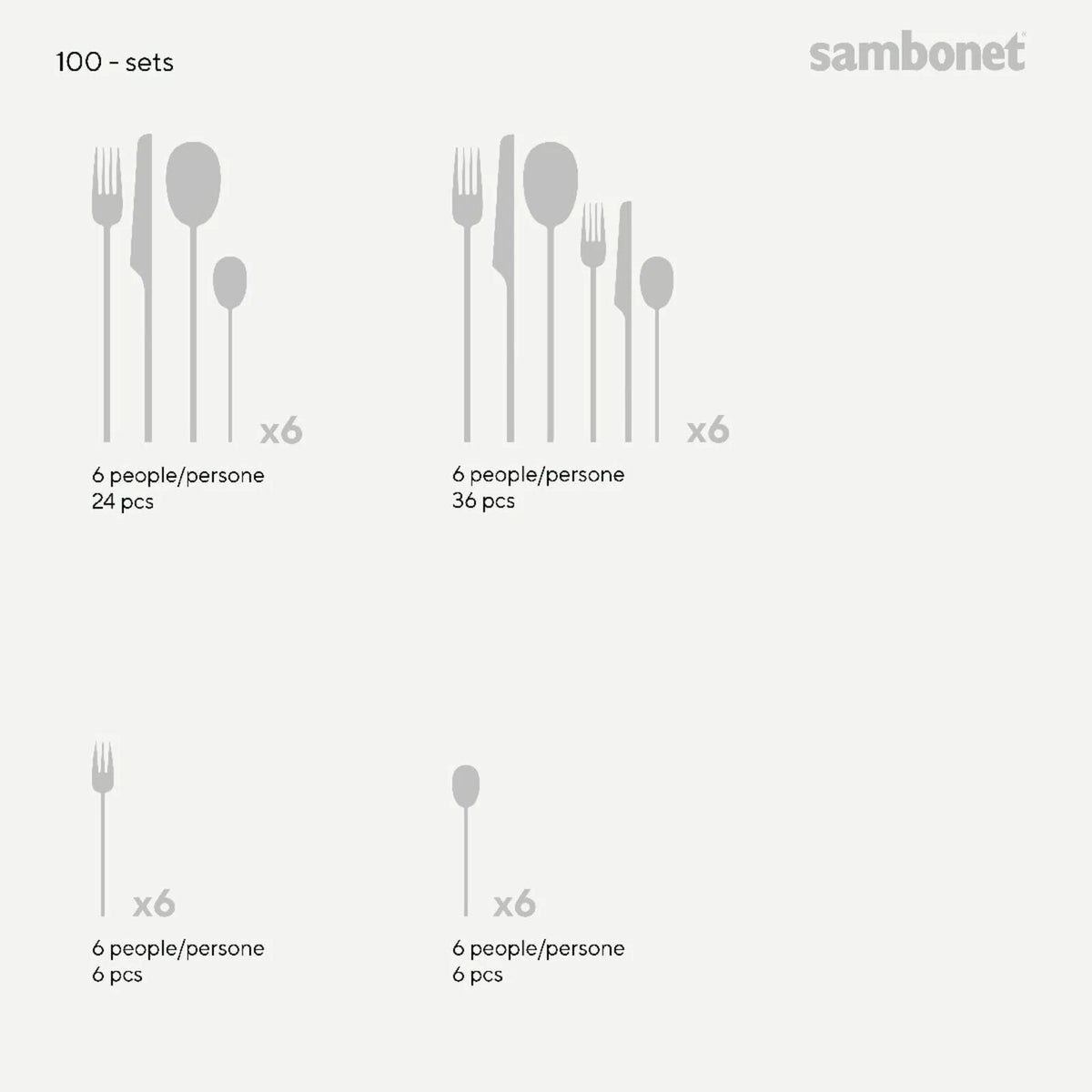 Sambonet – 100 - Servizio tavola 24 posate