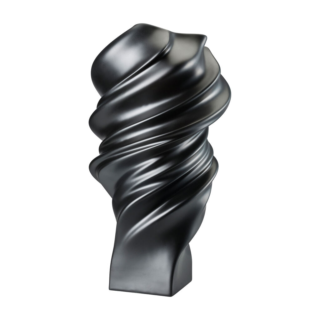 Rosenthal Squall Nero Matt - Vaso in Porcellana 32 cm | Design Cédric Ragot