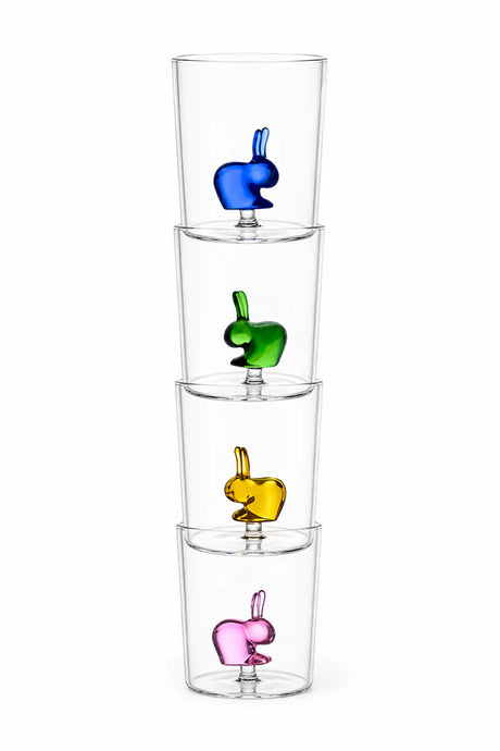 Ichendorf Milano – Qeeboo | Set 4 Pz. Bicchieri Coniglio Design Colorato