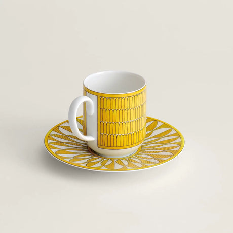 Hermès - Soleil d’Hermès - Tazzina da caffè con piattino - Set 2 tazze c\piattino
