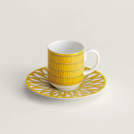 Hermès - Soleil d’Hermès - Tazzina da caffè con piattino - Set 2 tazze c\piattino