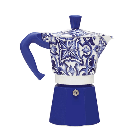 Bialetti - Moka Express 3 Tazze Blu Mediterraneo