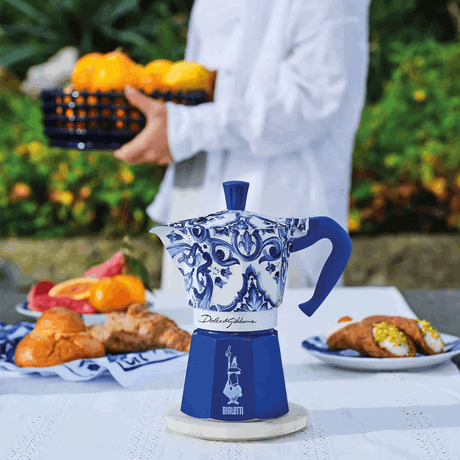 Bialetti - Moka Express 3 Tazze Blu Mediterraneo