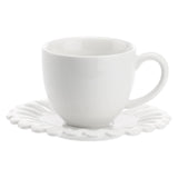 La porcellana bianca - Giulietta - Tazza Caffè con piattino Traforato - Set da 6 pz