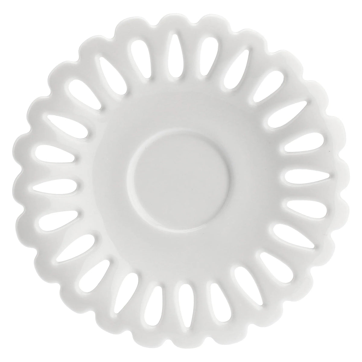 La porcellana bianca - Giulietta - Tazza Caffè con piattino Traforato - Set da 6 pz