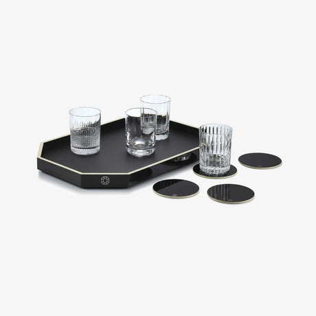 Baccarat - Vassoio Octogone nero medio