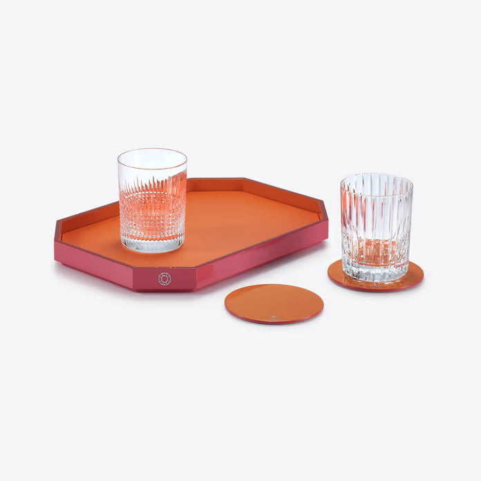 Baccarat - Sottobicchiere Octogone arancio - Set 4 pz