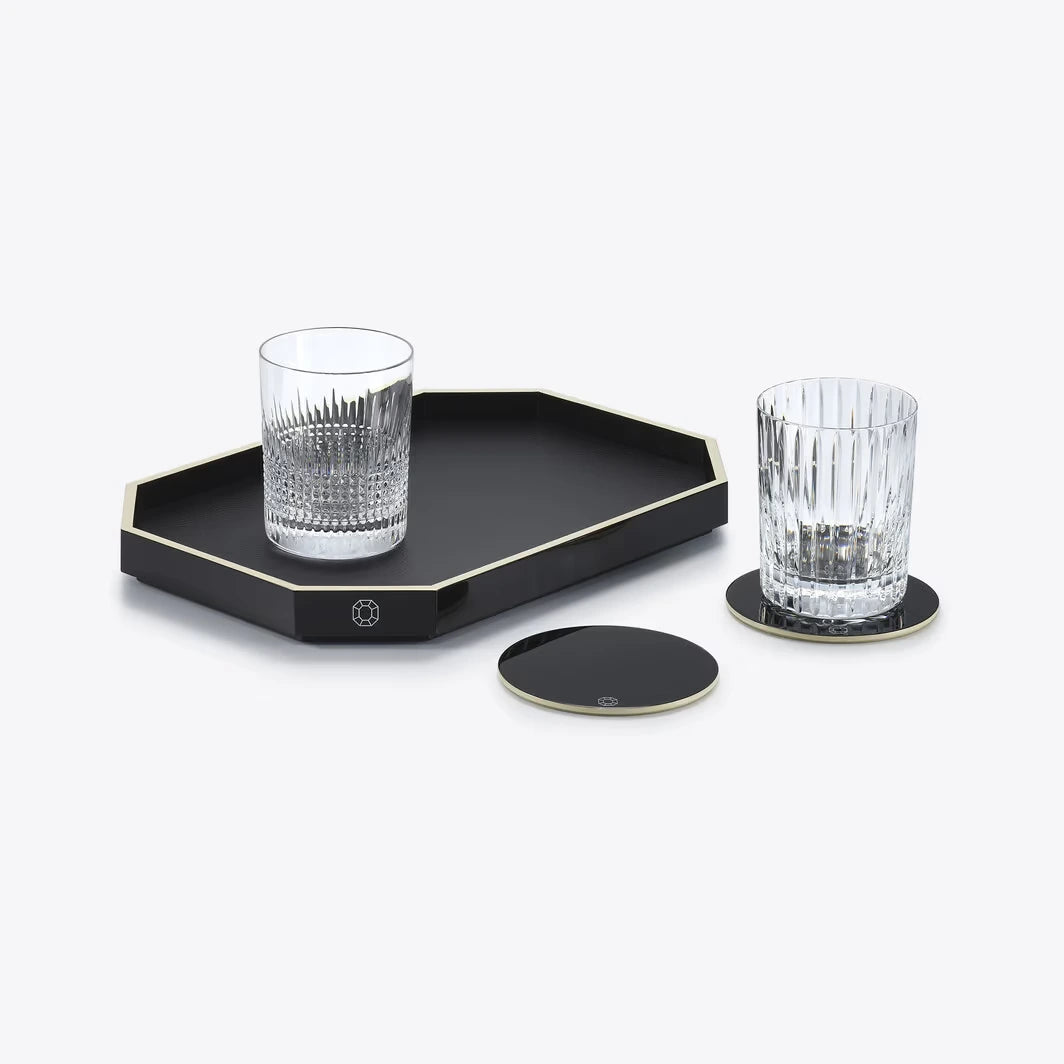 Baccarat - Sottobicchiere Octogone nero - Set 4 pz