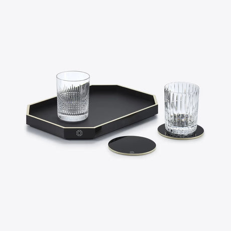 Baccarat - Sottobicchiere Octogone nero - Set 4 pz