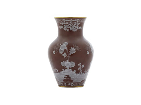 Ginori 1735 - Vaso Ming Castagna Oriente Italiano Porcellana H25 cm