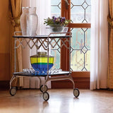 Kartell - Gastone - Carrello prugna con struttura in acciaio cromato