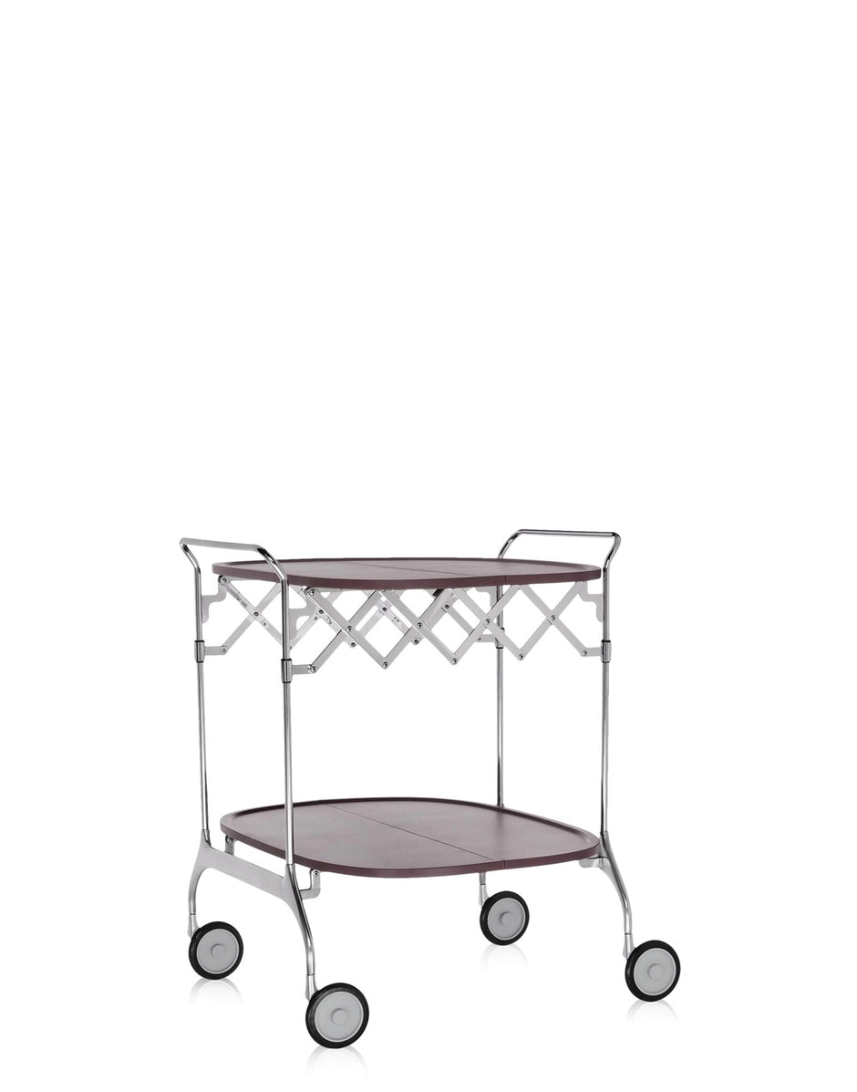 Kartell - Gastone - Carrello Prugna con Struttura in Acciaio Cromato