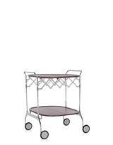 Kartell - Gastone - Carrello Prugna con Struttura in Acciaio Cromato