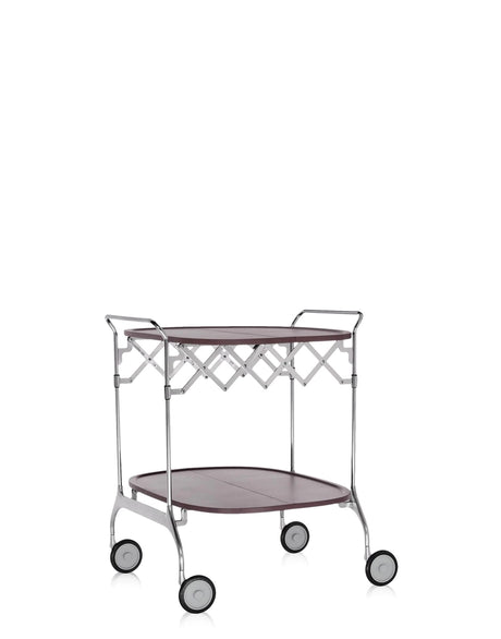 Kartell - Gastone - Carrello Prugna con Struttura in Acciaio Cromato