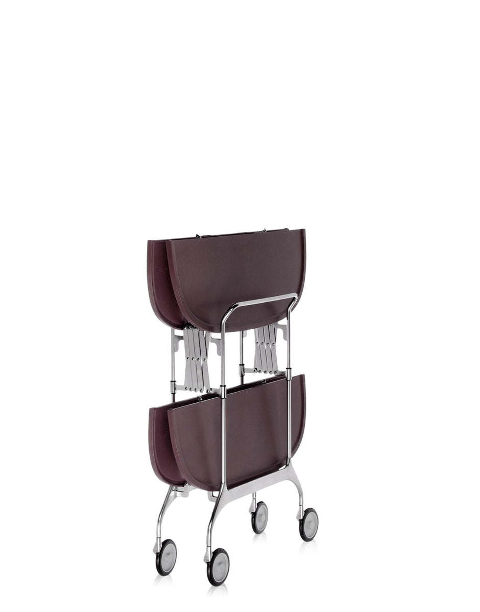 Kartell - Gastone - Carrello Prugna con Struttura in Acciaio Cromato