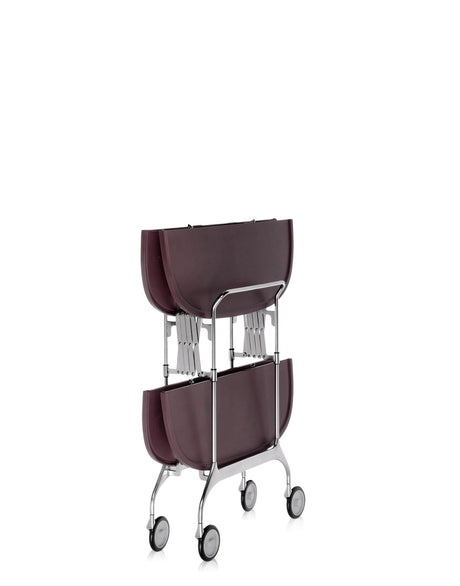 Kartell - Gastone - Carrello Prugna con Struttura in Acciaio Cromato