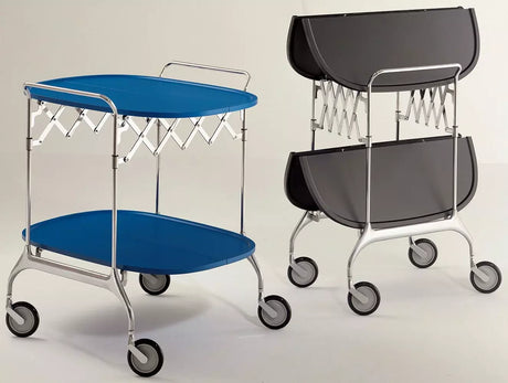 Kartell - Gastone - Carrello Prugna con Struttura in Acciaio Cromato