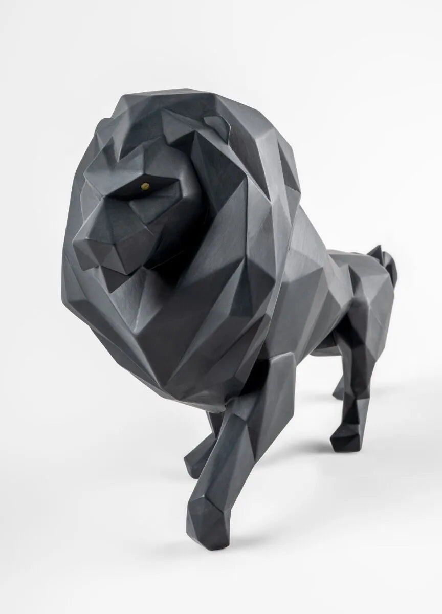 Lladró - Leone Nero Opaco - Collezione Origami