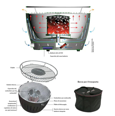 Lotus Grill - Barbecue portatile Classic grigio antracite