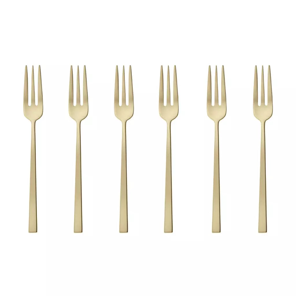 Sambonet - Rock - Set 6 forchettine dolce Antique PVD Champagne