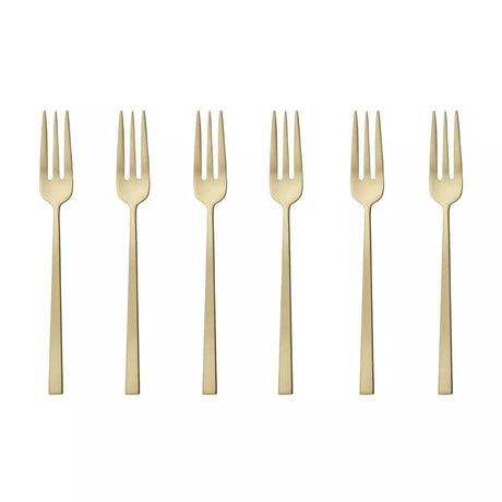 Sambonet - Rock - Set 6 forchettine dolce Antique PVD Champagne