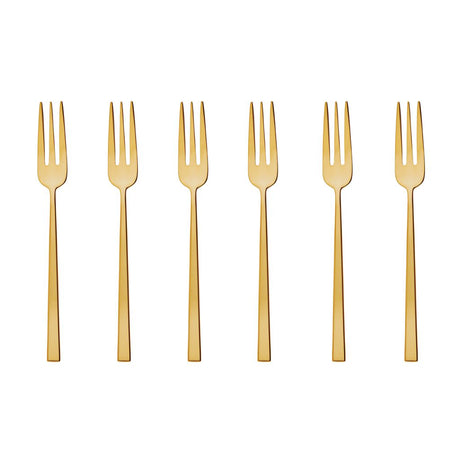 Sambonet - Rock - Set 6 forchettine dolce PVD Gold
