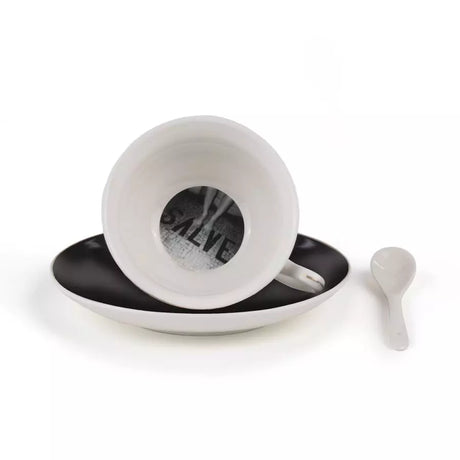 Seletti - Guiltless Minerva - Tazza tè con piattino e cucchiaino