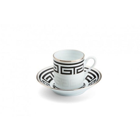 Ginori 1735 - Labirinto Nero e Platino - Servizio Caffè 6 Tazze con Piattino