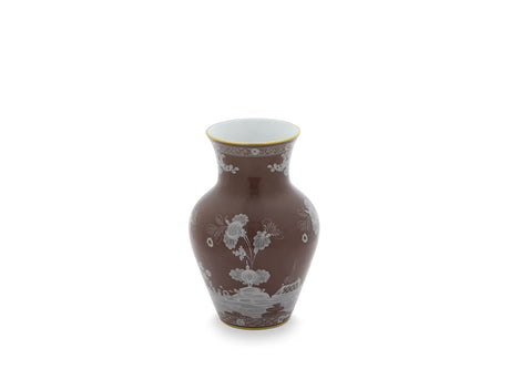 Ginori 1735 - Vaso Ming Castagna Oriente Italiano Porcellana H25 cm
