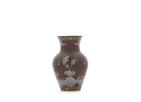 Ginori 1735 - Vaso Ming Castagna Oriente Italiano Porcellana H25 cm