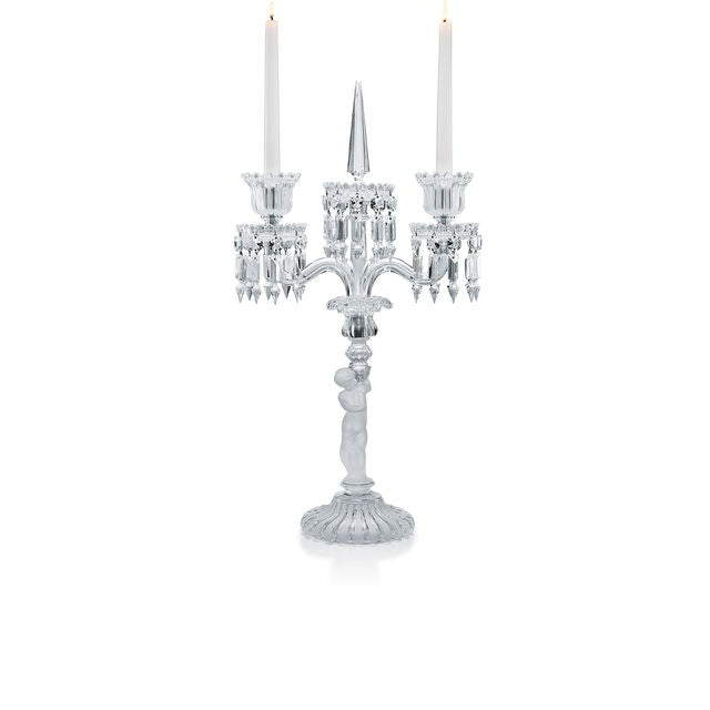 Baccarat Enfant - Candelabro a 2 Bracci in Cristallo con Verrine